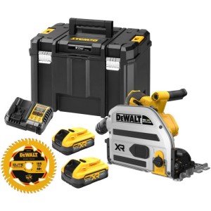 Dewalt DCS525H2T-GB 18V XR Brushless Plunge Saw - 2x 5Ah Powerstack Batteries, Charger & TStak Case &pound;699.00